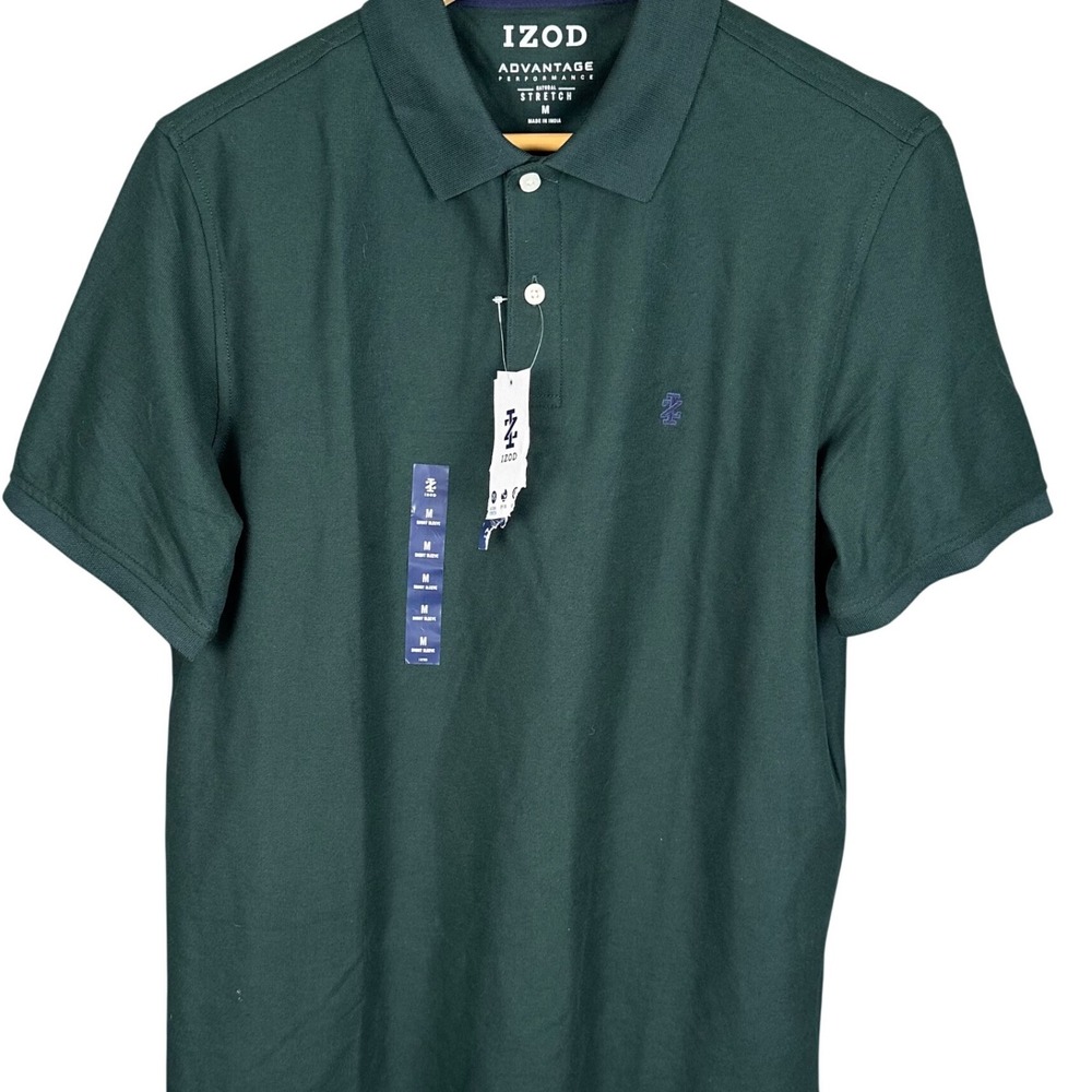 IZOD Advantage Performance Polo Shirt Mens Medium Wild Fern Green Stretch New